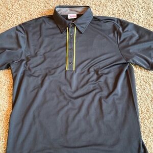 J Lindeberg JL Men's Black Polo Shirt with Yellow Accents size XL